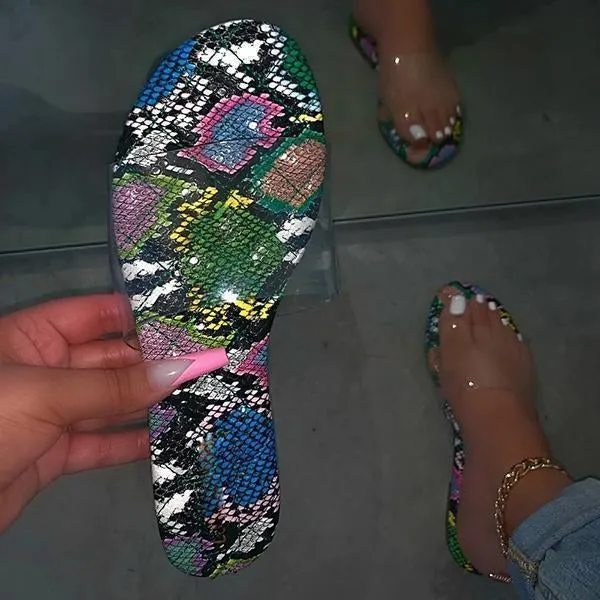 Summer Clear Strap Slip on Flat Sandals