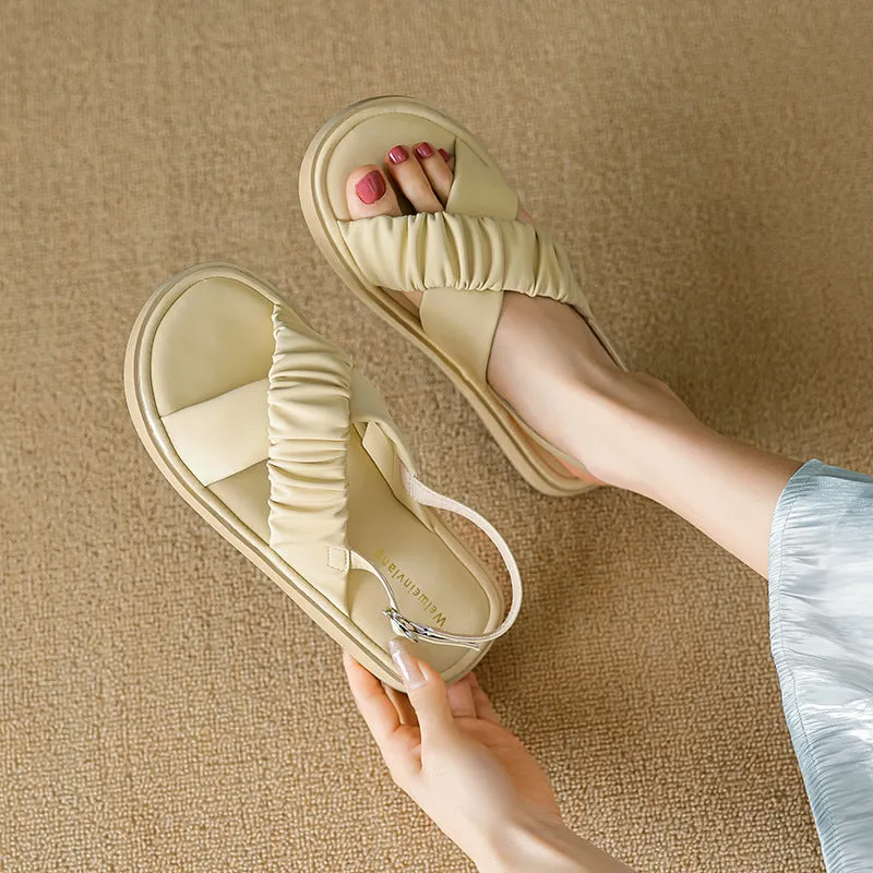 Summer Thick Sole Sandals Soft and Comfortable Women's Large Shoes