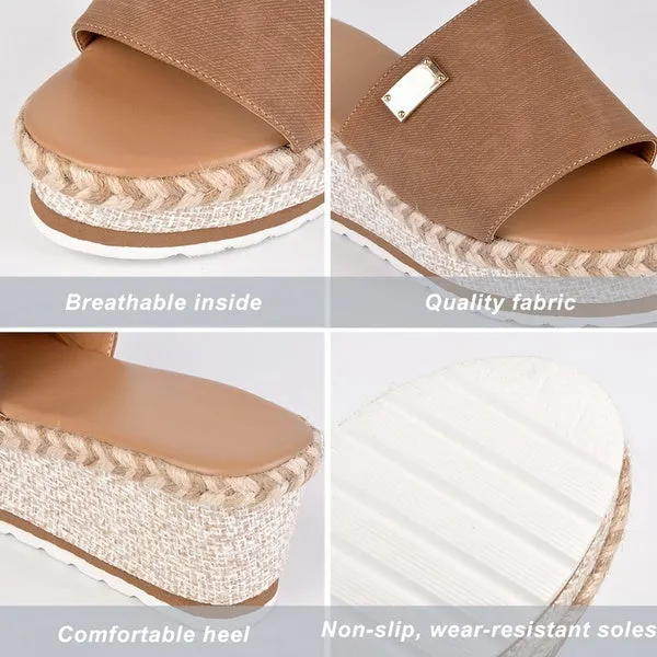 Summer Wedge Slippers Platform Flip Flops Soft Comfortable Casual Shoes Outdoor Beach Sandals Ladies Slides