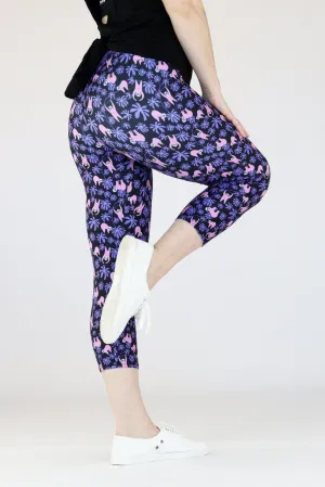 Violet Sloths - Casual Capri Leggings