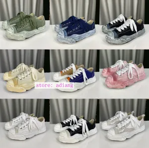 Water dyeing denim patchwork casual shoes lace up flats fashion women 35-40 men39-45 2023