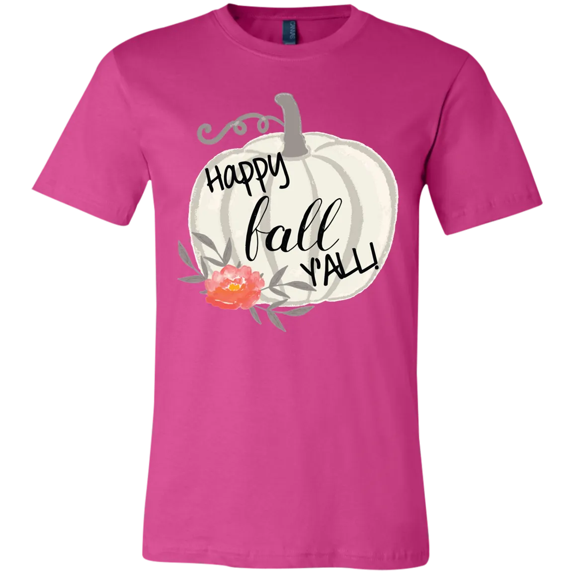 Watercolor Pumpkin Bella Canvas T-Shirt – Cozy Autumn Style
