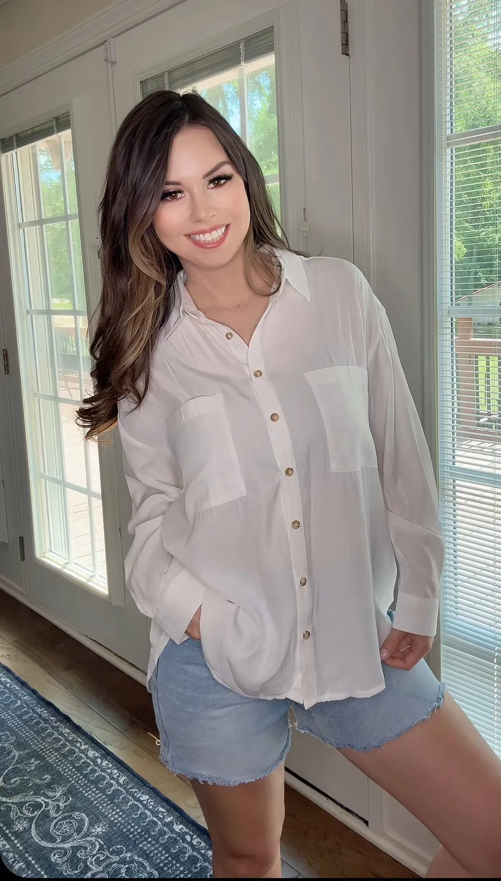 White Linen Button Up