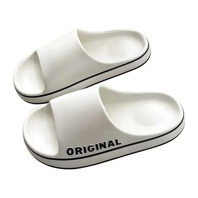 Women's & Men's Sandals Slippers Beach Slides Solid Color Thick Sole Indoor Bathroom Outdoor Anti Slip Shoes Summer Couple Sandals