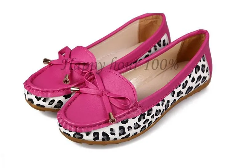 Women's Fashion Bowtie Leopard Flats
