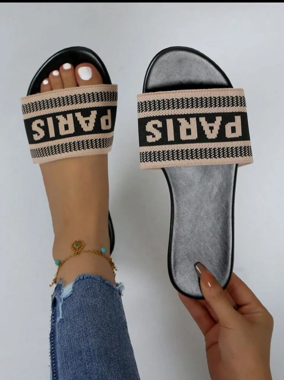 Women's Fashionable Flat Slippers For Outdoor Activities,2024 New Style