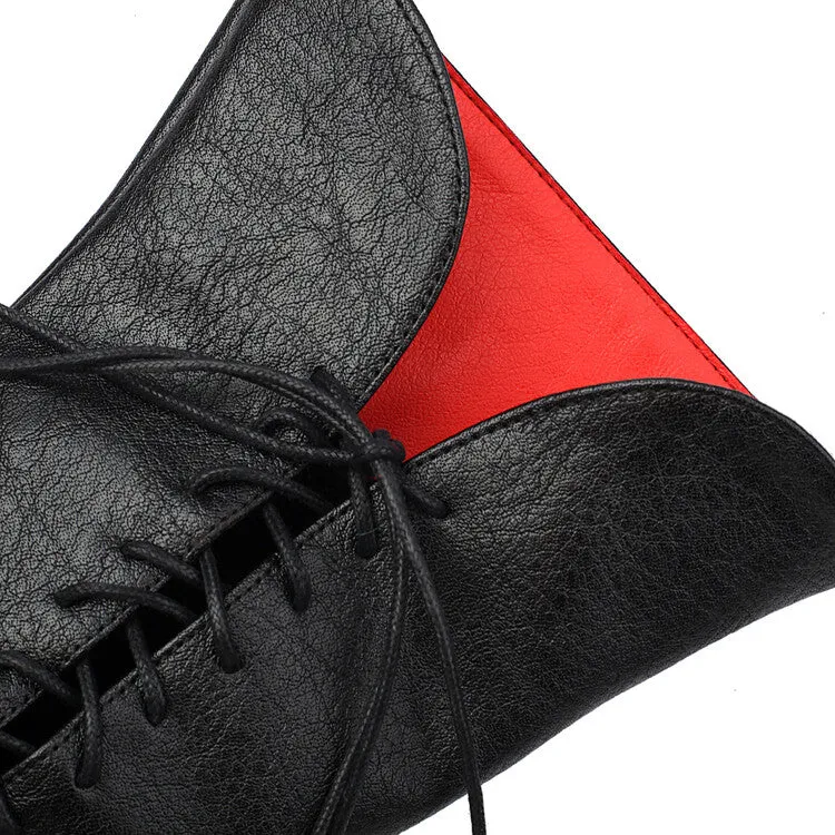 Women's Lace-Up Mid Calf Flat Boots