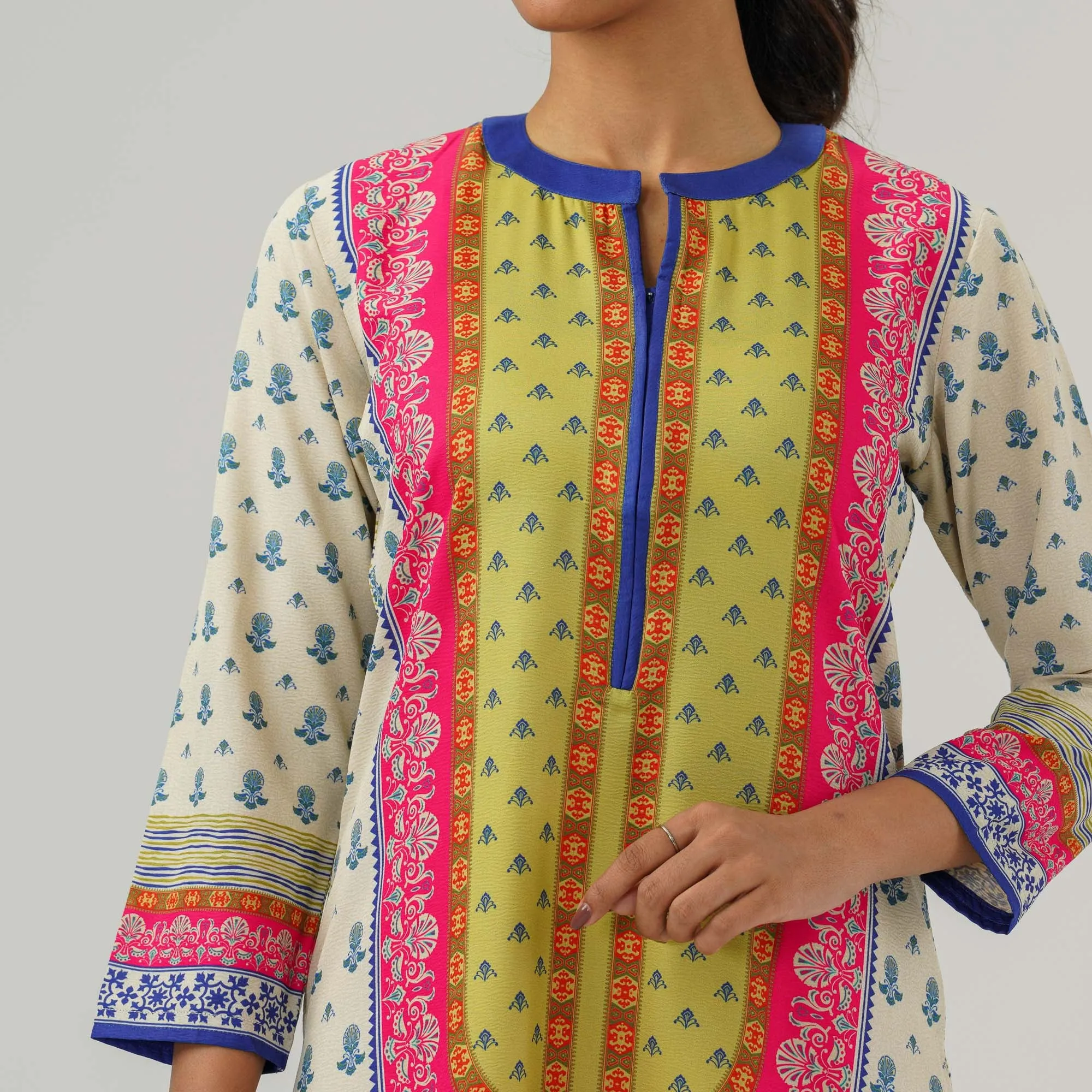Womens Multicolor Printed Kurti