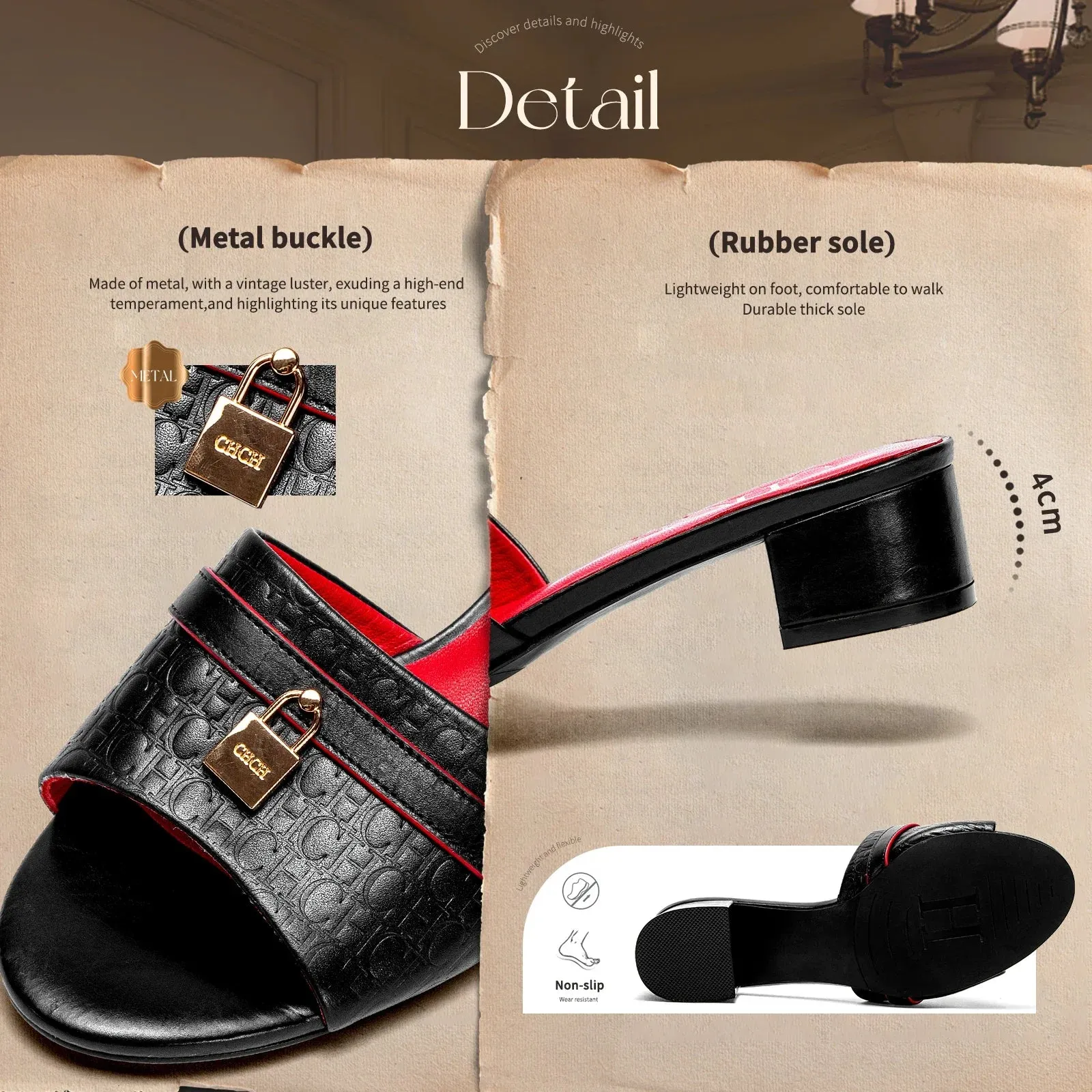 Women's Outdoor Sandals Simple and Comfortable Classic Style Fashion Summer Ladies Slippers Low Heel  Retro Versatile